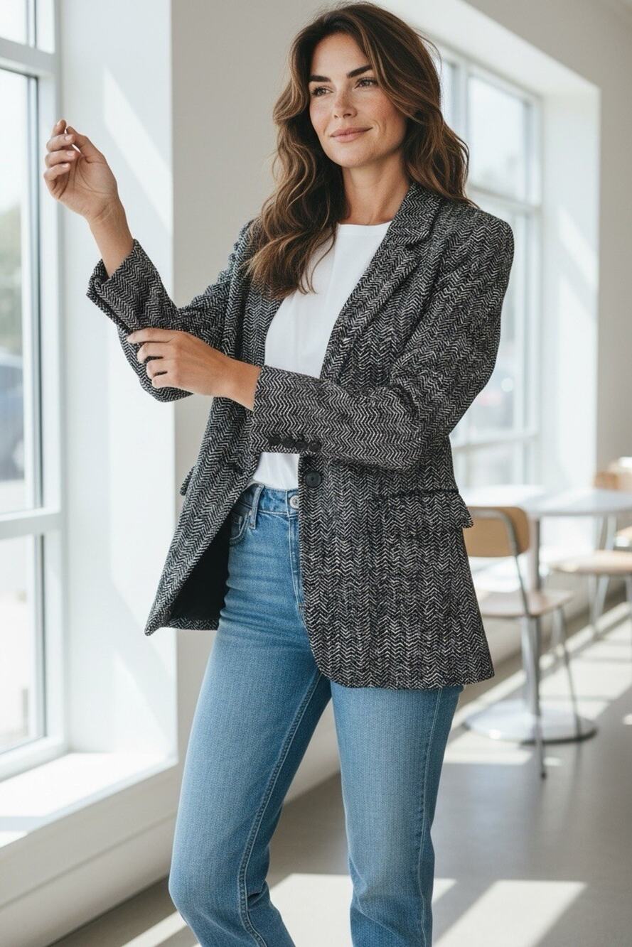 NWOT DKNY Women's Trim Tailored Blazer Jacket XL Button Lined Pockets Classic